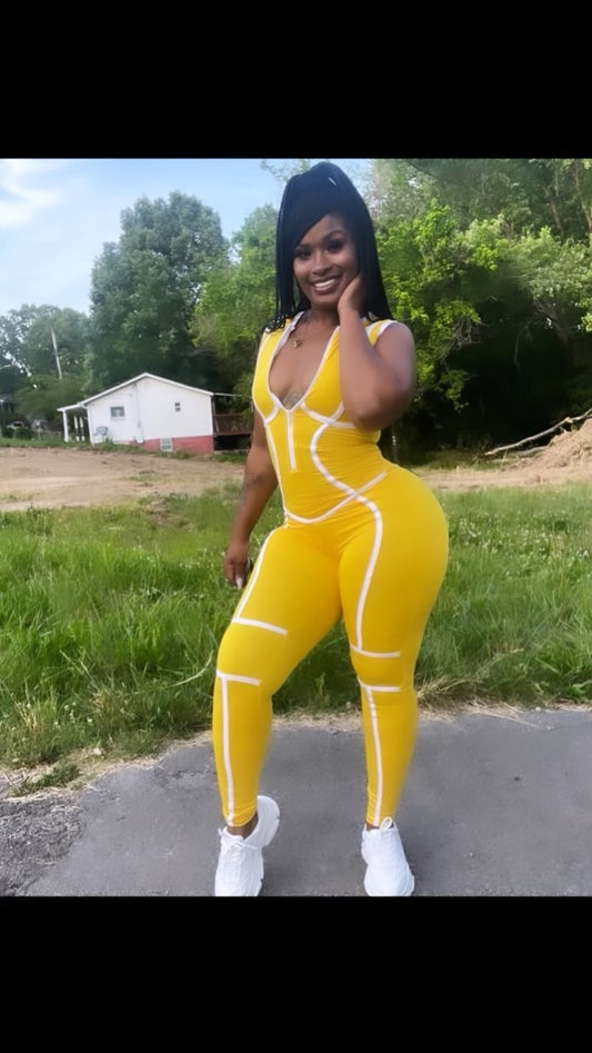 Yellow Bodycon Jumpsuit