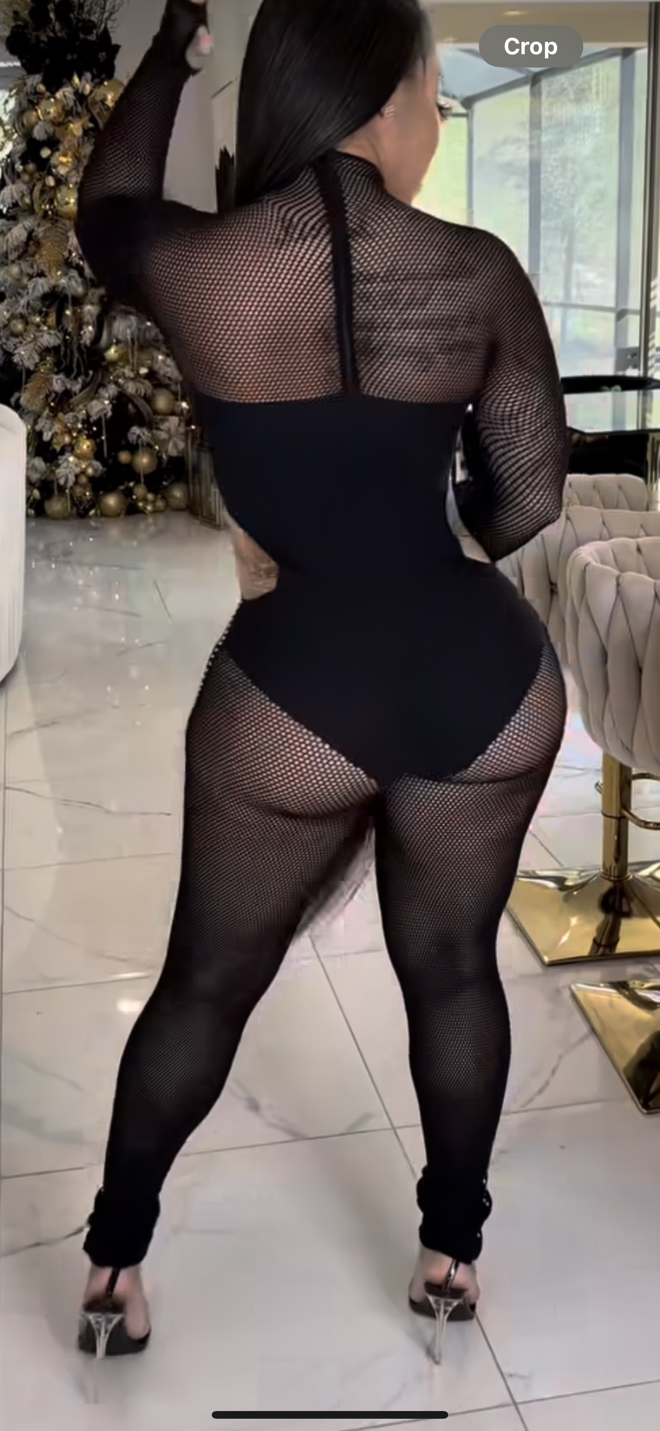 Black diamond in the rough mesh bodysuit